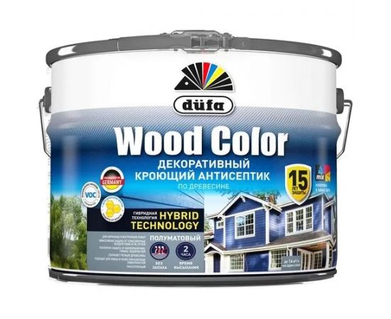 Кроющий антисептик Dufa Wood color лунная ночь 9л