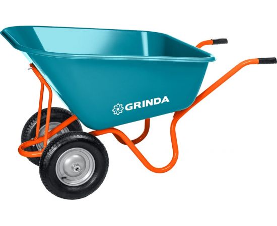 Тачка садовая с кузовом увеличенного объема 260л GRINDA GP-1, г/п 120кг, ударопрочный пластик 422401