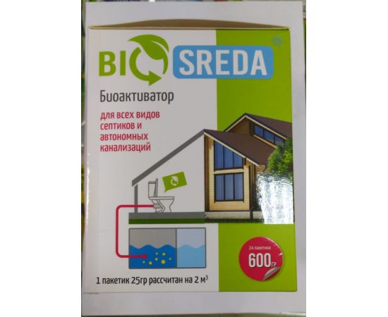 Биоактиватор BIOSREDA д/септиков 600гр 24 пакетика