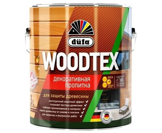 Пропитка декоративная Dufa Woodtex тик 3л