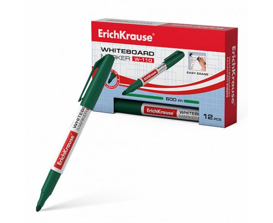 Маркер для досок ErichKrause® W-110 зеленый 56918