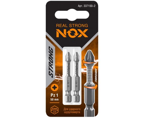 Бита PZ1*50мм торсионная NOX STRONG  1шт  337150