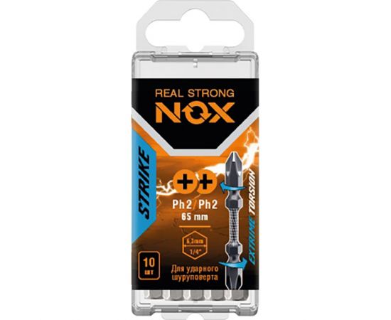 Бита PH2*65мм двусторонние NOX STRONG STRIKE  1шт  333265#