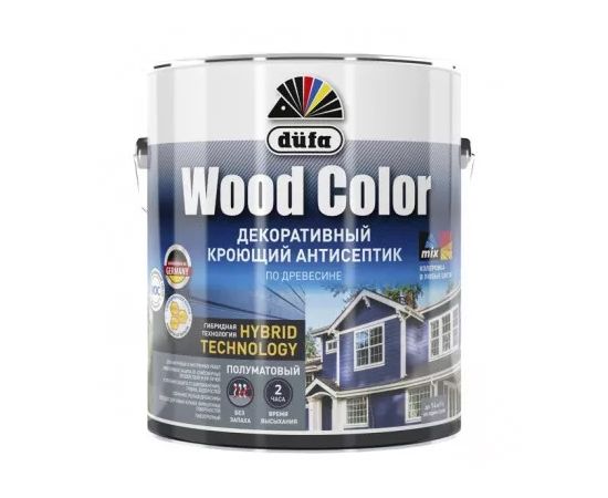 Кроющий антисептик Dufa Wood color белый 2,4л  13160