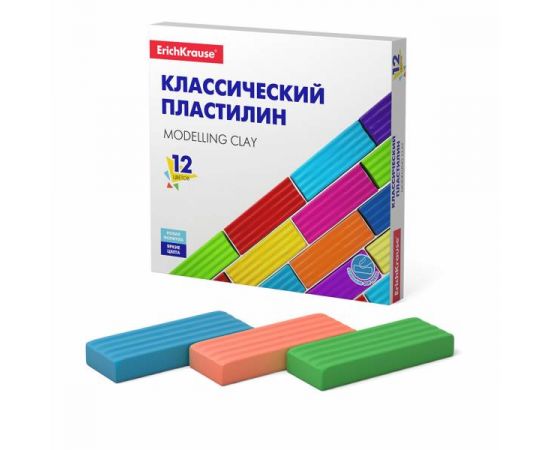 Пластилин 12 цветов Erich Krause 4716443