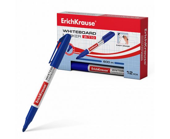 Маркер для досок ErichKrause® W-110 синий 56916