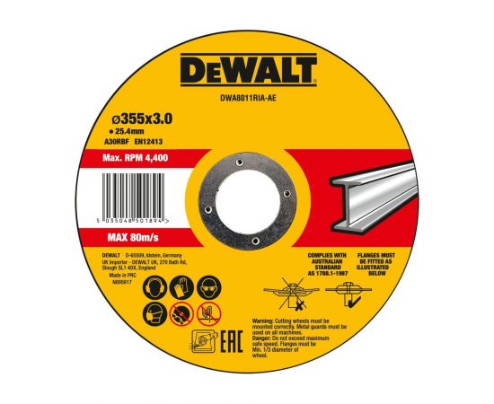 Круг отрезной DeWALT DWA8011RIA-AE 355*25*3мм 1шт 2258