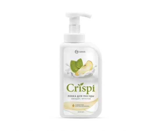 СРЕДСТВО-ПЕНКА ДЛЯ МЫТЬЯ ПОСУДЫ "CRISPI" (ГРУША И БАЗИЛИК) 0,55 Л (1/8) "GRASS" 209909