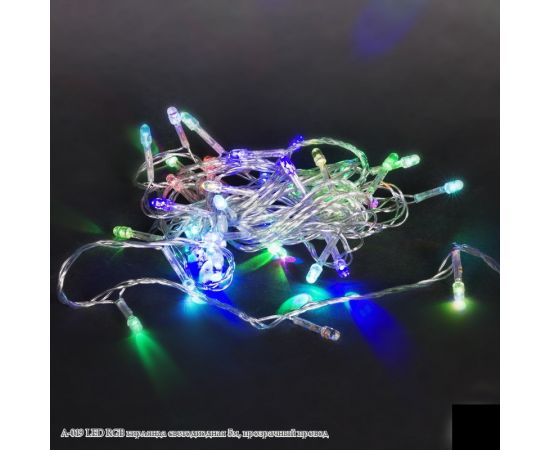 Гирлянда светод. А-019 RGB LED 5м с контр. провод прозр.