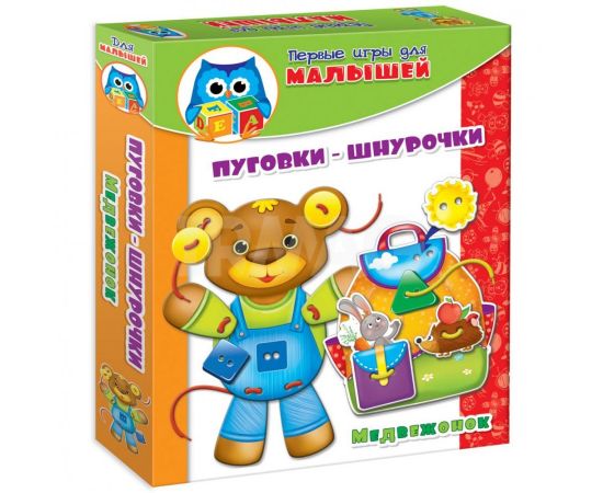 Игра с пуговками шнуровка МЕДВЕЖОНОК 1307-10