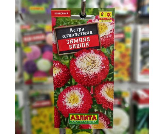 Семена АЭЛИТА Астра Зимняя вишня помпонная 0,2г