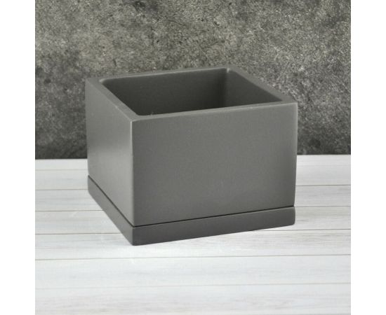 Горшок Кубик Графит низкий 12*12/h9см   NK50/6