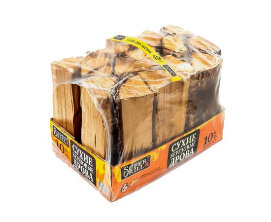 Сухие березовые дрова SuperGrill, 10 кг