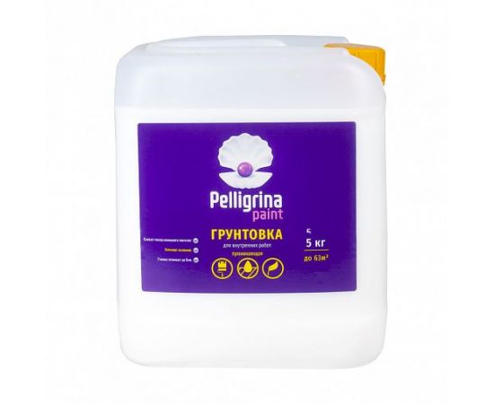 ГРУНТОВКА ПРОНИКАЮЩАЯ для внутр. работ 5 КГ (6) "PELLIGRINA PAINT" 231238
