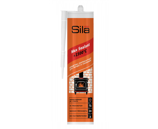 Герметик для печей и каминов Sila PRO Max Sealant +1500°C черный 280мл
