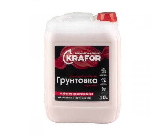 Грунтовка глубокого проникн.универсальная 10л Krafor (красная этикетка)  27339
