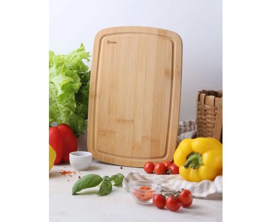 Доска разделочная с желобком, 30*20*1см, бамбук, BRAVO 301