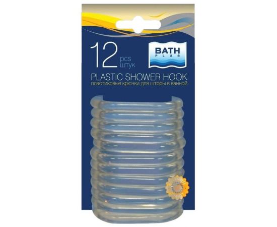Кольца для штор BATH Plus 12шт прозрачные AK-04