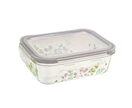 Контейнер 1,0л стекло, жароп.с дек. HITT Botanica л7654