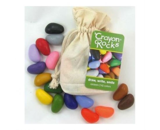 Crayon Rocks Мелкие камушки восковые (16шт.в льняном мешочке)
