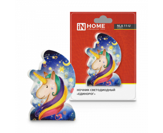Ночник светодиодный NLA 11-U ЕДИНОРОГ с выключателем 230В IN HOME 6618