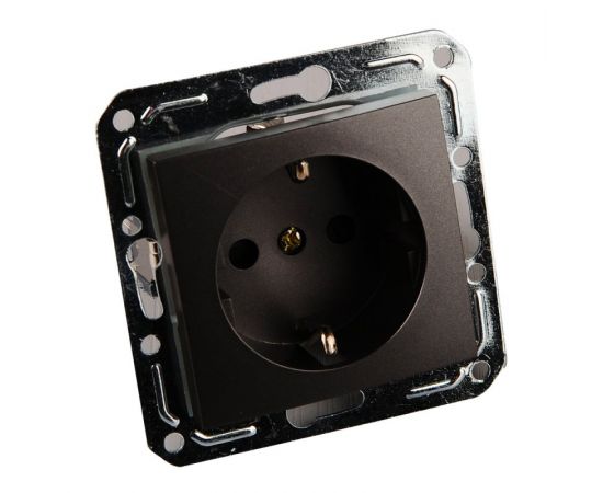 Розетка 1-мест.с зазем. Volsten Magenta V01-14-R14-M Nero м-зм