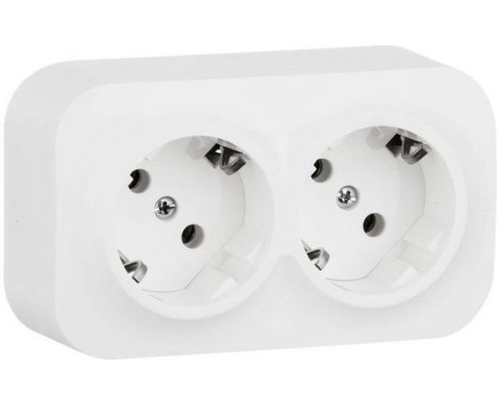 ЛЕГРАНД Розетка 2гн. с/з белая QUTEO IP20 о/у   782233/1461664