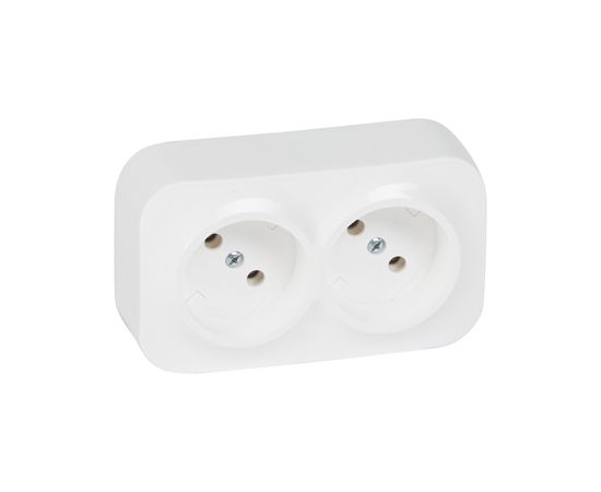 ЛЕГРАНД Розетка 2гн. о/п б/з 16А бел.QUTEO IP20 о/у 782212