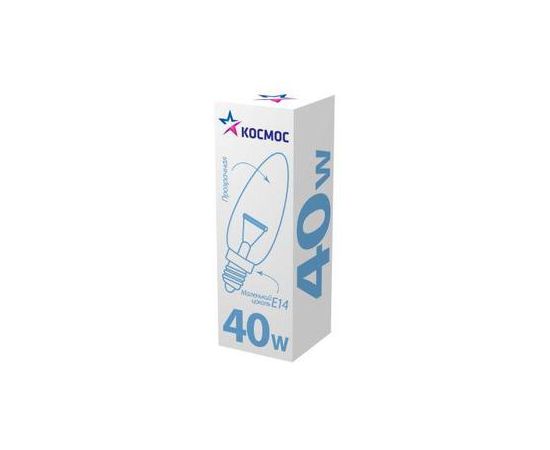 Лампа свеча прозр.Е14/40Вт SCnCL40E14v2 Космос  14697