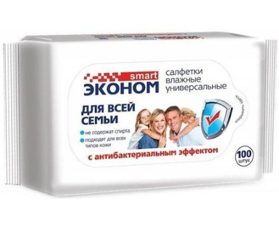 Влажные салфетки антибактериальные Эконом для всей семьи 30258