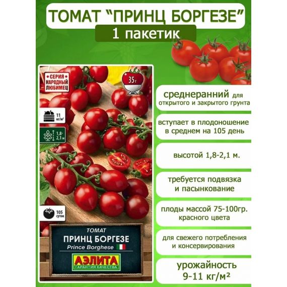Семена Аэлита Томат Принц Боргезе 20шт