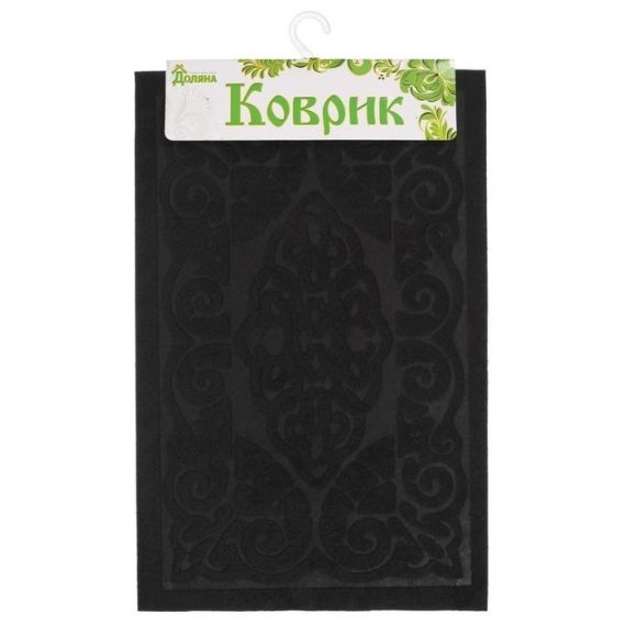 Коврик придверный Доляна «Восточная сказка», без окантовки, 39×62 см, цвет чёрный 3567150