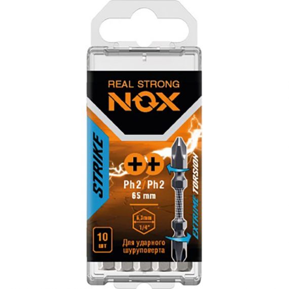 Бита PH2*65мм двусторонние NOX STRONG STRIKE  1шт  333265#