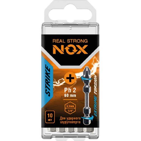 Бита PH2*60мм NOX STRONG  1шт  333260#