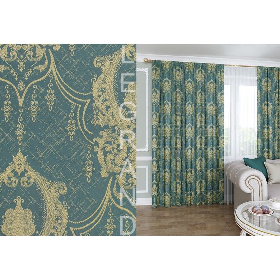 Портьера ВЕРСАЛЬ 180*260 бирюза