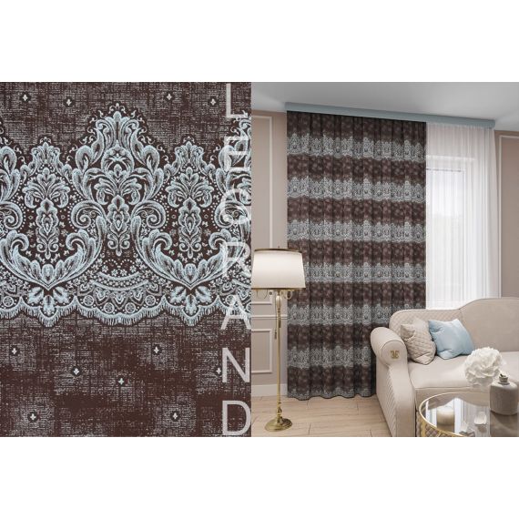 Портьера АМЕЛИЯ 180*260 шоколад-мята, изображение 3