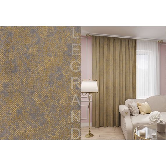 Портьера МАТРИЦА 150*260 горчичный