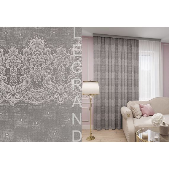 Портьера АМЕЛИЯ 180*260 серо-розовый