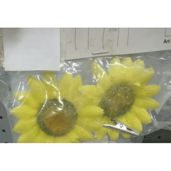 Зажим декоративн.ЦВЕТОК 7см желтый 2шт.  10011549, изображение 2