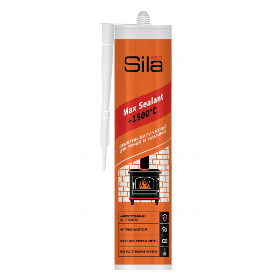 Герметик для печей и каминов Sila PRO Max Sealant +1500°C черный 280мл