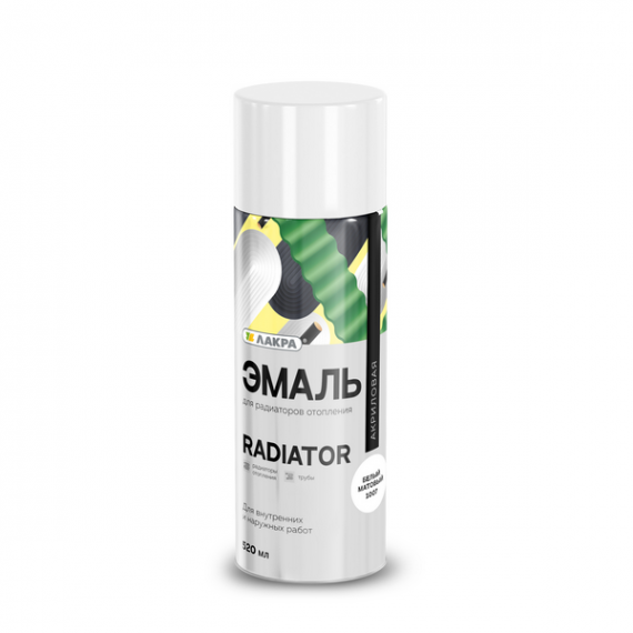 Эмаль Лакра Radiator белый матовый аэрозольная 520мл  8300197