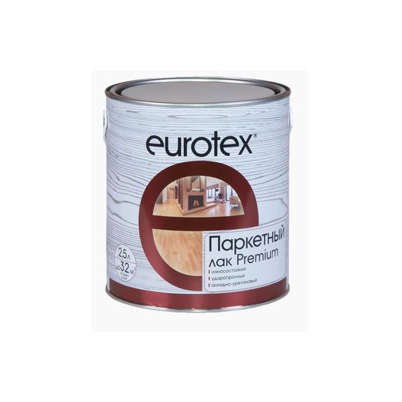 Лак паркетный  EUROTEX Premium п/мат. 2,5л 55501
