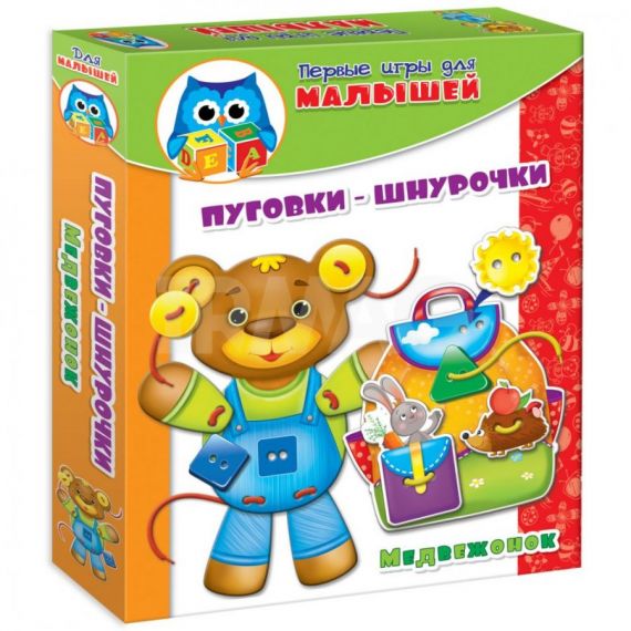 Игра с пуговками шнуровка МЕДВЕЖОНОК 1307-10