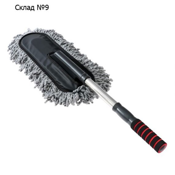 Щетка для удаления пыли, 72 см, микрофибра, телескопическая ручка, серая    5377445, изображение 2