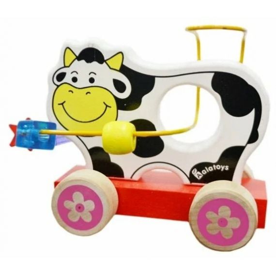 Игра лабиринт каталка КОРОВКА  ЛБ-2005