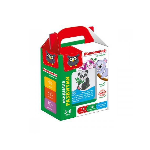 Настольная игра Vladi Toys Карточки на кольце Животные 3+