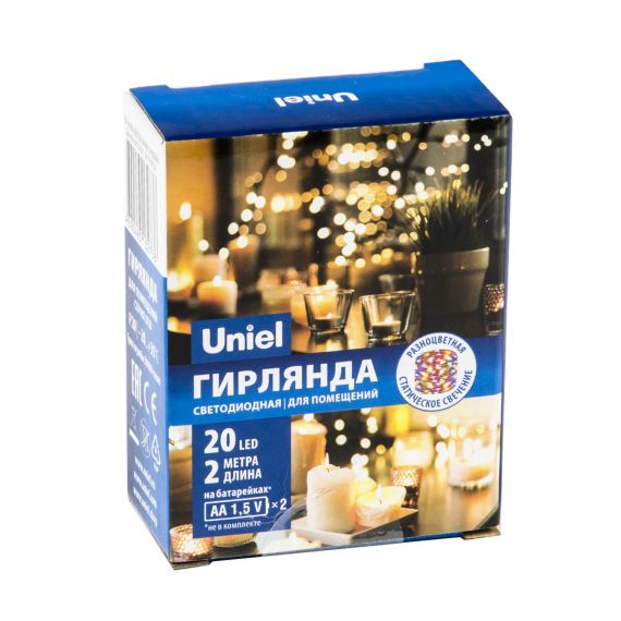 Гирлянда светодиод. Роса 2м 20св. 2*LR06 ULD-S0200-020/SCB/2AA MULTI IP20 DEW UL-00007205