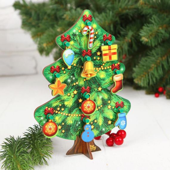 Развивающая игрушка «Ёлочка» нарядная 15х20 см  3868669/3868670, изображение 2