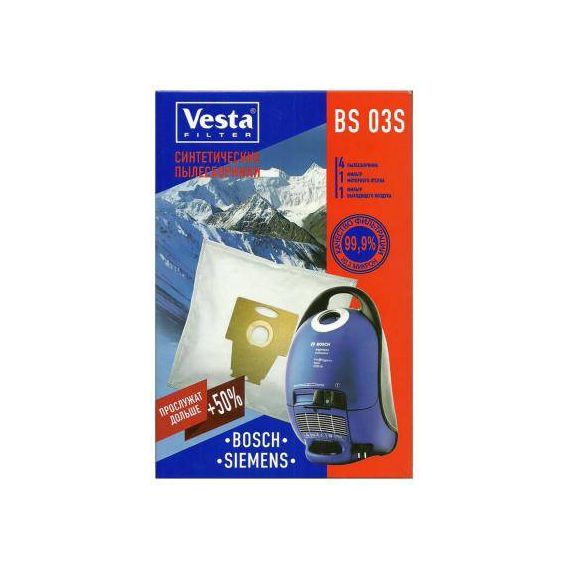Пылесборник Vesta BS03S 4шт+2 filter
