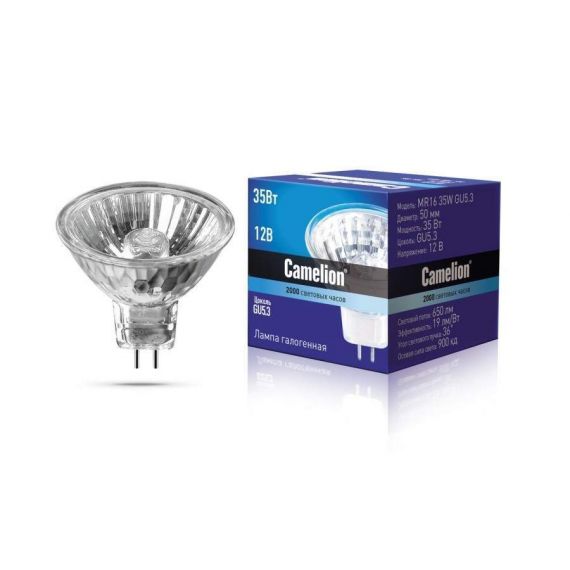 Лампа галогенная софитная GU5.3 MR16 35Вт 12В Camelion 2931 01786